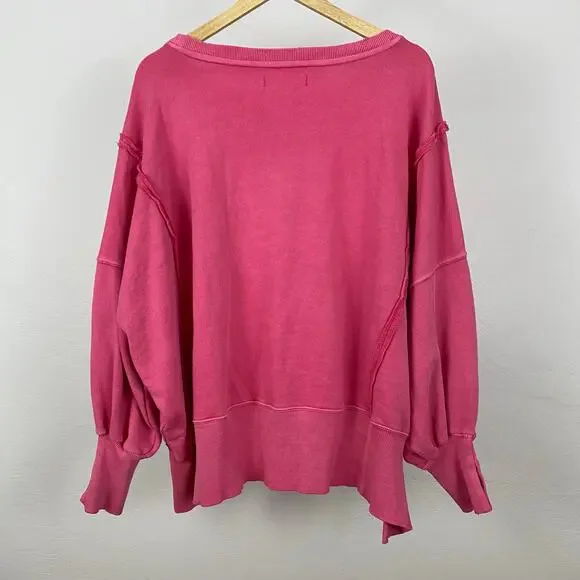 We The Free - Free People Camden Sweatshirt - Pink Phenom - Small - Picture 4 of 9